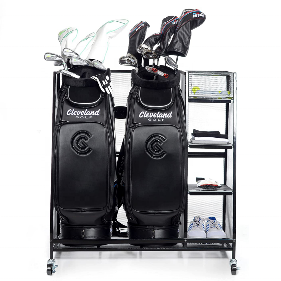 Golf Organizer,Extra Large Size,Fit 2 Golf Bags And Other Golfing Equipment And Accessories Garage Storage Rack 