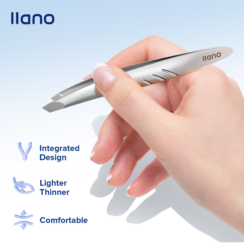llano One Leaf Boat Eyebrow Tweezer Colorful Hair Beauty Fine Hairs Puller Stainless Steel Slanted Eye Brow Clips Removal Makeup Tools